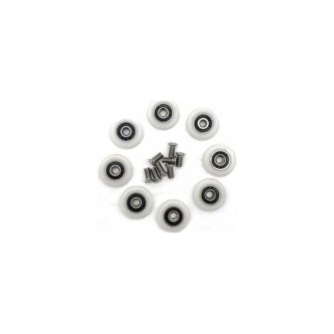 Set mit 8 Ersatzrollen für Duschtüren, 23 mm Durchmesser - Crezuo (1/4)