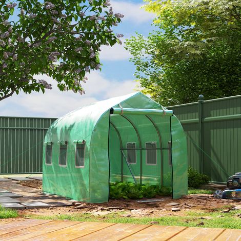 Serra a tunnel 3x2x2 m con 6 finestre e porta in rete, serra per orto ideale per patio o giardino.