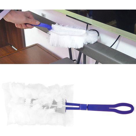 Balai Microfibre Electrostatique Rechargeable Set de 10 Embouts avec Manche Plastique Adaptable pour Dépoussiérage Précision et Nettoyage Domestique Sec Sans Produits Chimiques (1/5)