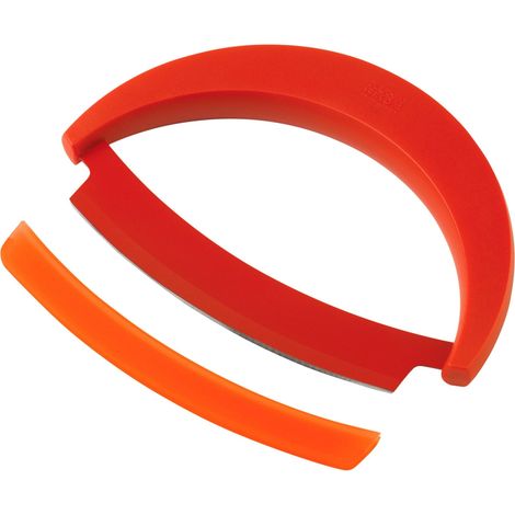 Kuhn Rikon 25305 Mezzaluna, Coltello per Verdure, Acciaio Inox/Plastica, Rosso, (1/2)