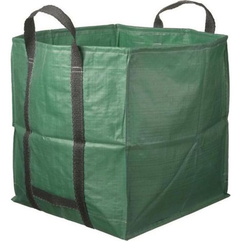 Grand sac de jardin 252L 60x60x70cm - Sac poubelle extérieur ultra-résistant - Tissu déchirure/UV/pluie - Square Garden - Vert (1/5)