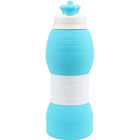 Gourde pliable en silicone créatif 600 ml (bleue) (1/2)