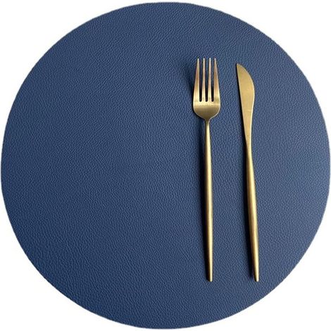 Sets de table ronds lavables, en simili cuir imperméable, 32 cm (1/5)