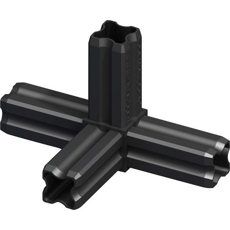 alfer Knotenverbinder 23,5 mm schwarz 4 Zapfen Kunststoff Verbinder Eckverbinder