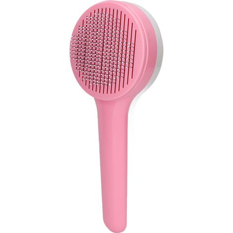 Brosse lissante autonettoyante pour chiens, chats et lapins, avec manche confortable. (1/5)