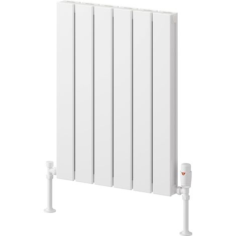 Reina Piatto Double Horizontal Aluminium Radiator 600mm H x 445mm W - White