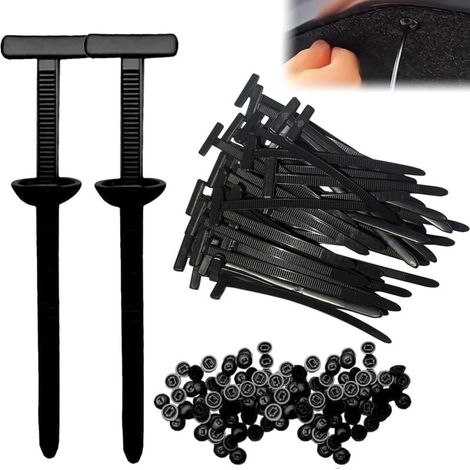 100 boucles en nylon plastique multi-usages, boucles multifonctions, attaches de câble (1/5)