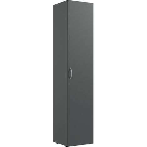Armoire, meuble de rangement avec 1 porte coloris Graphite - longueur 40 x hauteur 185 x profondeur 40 cm