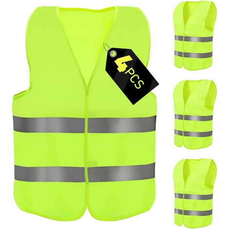 Gilet Jaune de Sécurité Fluo pour Voiture Aerzouser - Haute Visibilité avec Bandes Réfléchissantes (1/5)