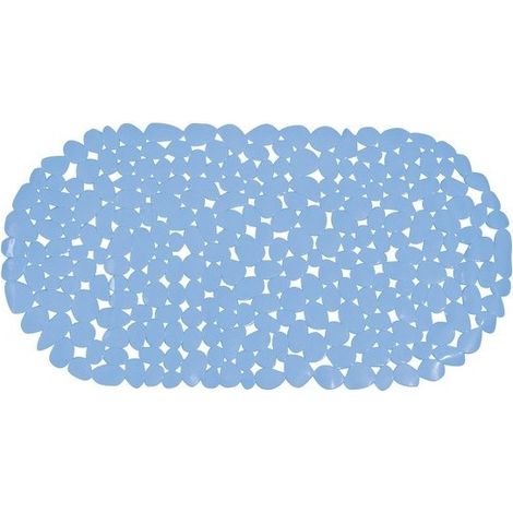 Tapis Fond de baignoire PVC GALETS 35x68cm Bleu Ciel MSV