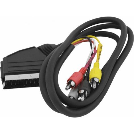 CAVO SCART EURO 4X RCA 1,5 m TONDO