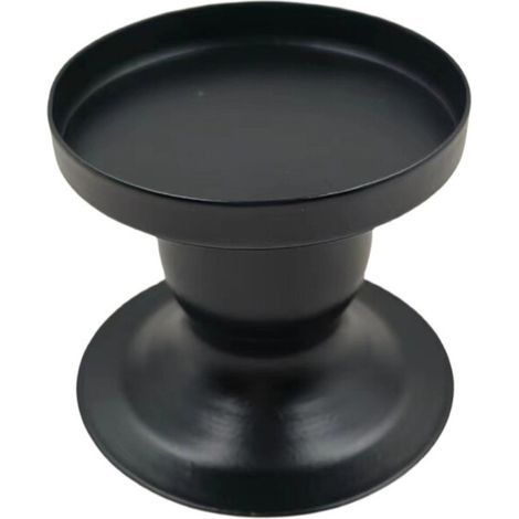 Support de bougie en fer, plateau de Base de bougie,-Noir (1/5)