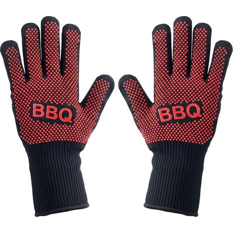 Guanti per Barbecue Forno Guanti Termici Anti Calore A 800°C, Cucina Guanti Anti Burn con Silicone Antiscivolo, Proteggere gli Avambracci, Per la Cucina, Grill, Campeggio, BARBECUE e Camino (1/5)