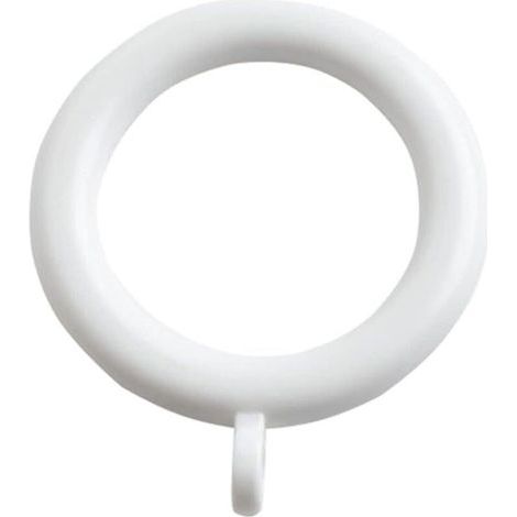Anneaux de rideau en plastique blanc – Lot de 24 pièces, diamètre extérieur 42 mm, pour tringles de 35 mm