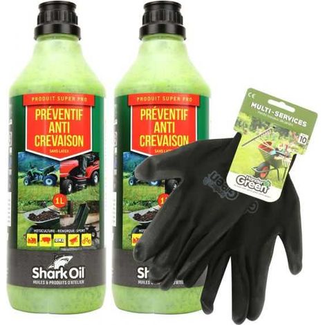 Préventif anti-crevaison Shark Oil OKO 1L par 2 + gants multi-services (1/5)