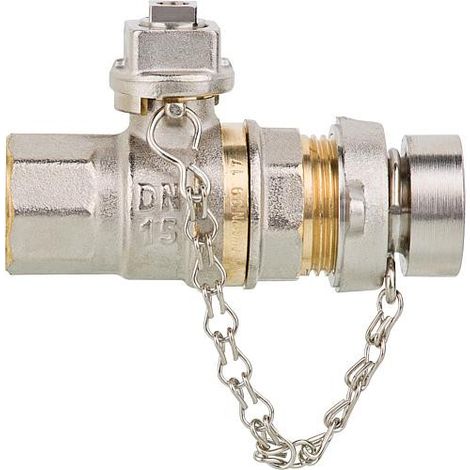 Robinet spherique Tappy fermeture avec bouchon 4 pans 1/2", sans levier PN40, DN15 1/22 femelle