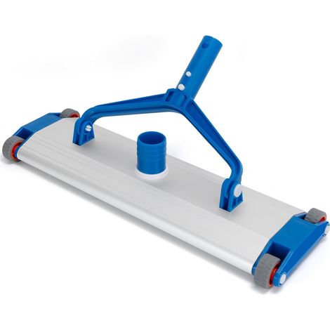 1 - Tête Aspirateur Piscine - Brosse Piscine Aluminium - 4 Roues Pour Tuyau 38 mm - Nettoyage Fond Piscine Hors-Sol Et Enterrée - Gris - 45x20 cm