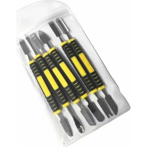 Kit 6 pièces Outils de réparation, levier d'ouverture métal, pied-de-biche double, spatule précision pour smartphone (1/5)