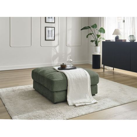 BOBOCHIC - Pouf SIERRA tissu texturé Vert foncé (1/5)