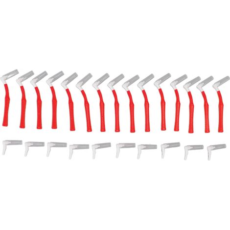 25 Pièces Brosse Interdentaire en Forme de L, Soin Bucco-dentaire, Blanchiment des Dents, Brossettes de Nettoyage Orthodontique Rouge (1/5)
