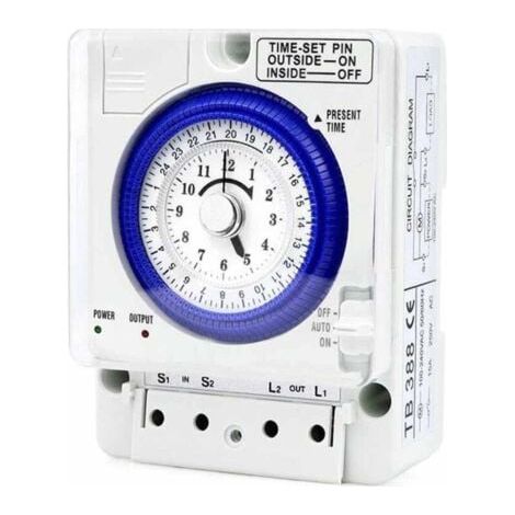 Temporizador mecánico TB388TB35N (con batería) Temporizador mecánico industrial Manual/Automático Motor de cuarzo 20A Controlador de iluminación semanal Equipo eléctrico para bricolaje (1/4)