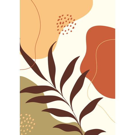 Papier peint panoramique - Feuille Boho - 130 cm x 184 cm (1/2)