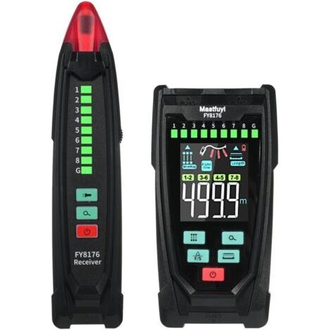 Ethernet cable tester, fault distance location and cable length testing using TDR technology, 2.5" color screen RJ45 network tester with carrying case
