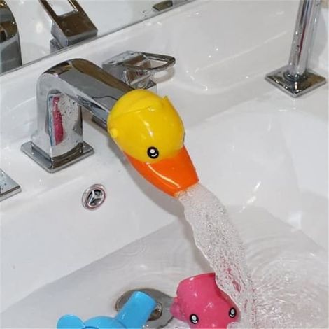 Rallonge de robinet en plastique Beau Cartoon Animals - Rallonge de robinet en plastique - Jaune - Trou unique (1/4)