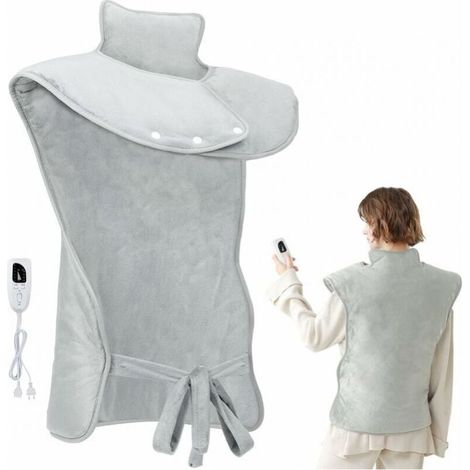Heated neck and back cushion – heated blanket, 6 adjustable temperature settings/timer/machine washable – 61x94 cm (1/4)