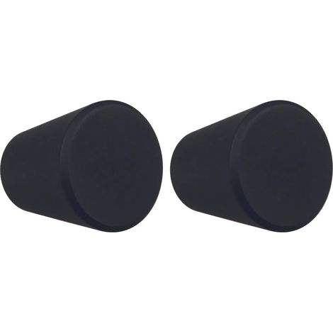 Tiradores para muebles, de 25 mm de diámetro, aptos para armarios de cocina, cajoneras, aparadores, etc., de color negro, paquete de 4 unidades. (1/4)