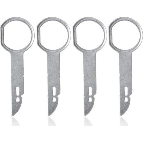 4 Pièces Autoradio Adaptateur Demontage Cle Outils de DéMontage de Garnitures Universel Autoradio Adaptateur Demontage Outils de Démontage Autoradio pour DVD Navigation Autoradio Avec (1/5)