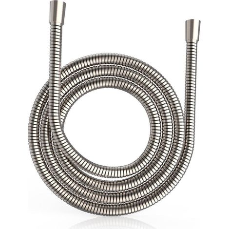 Duschschlauch 1,8m Edelstahl, 360° drehbar, universeller Anschluss, Nickel gebürstet (1/5)