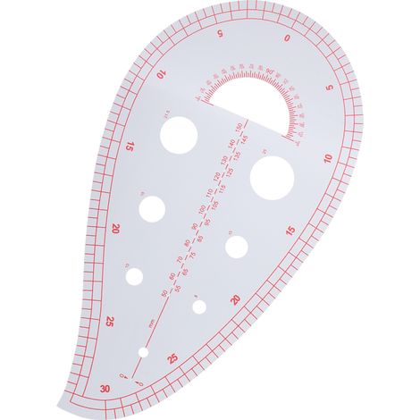 Règle courbe multifonctionnelle pour patchwork, règle demi-cercle pour le positionnement des boutons, le dessin des encolures de poches et la conception de vêtements