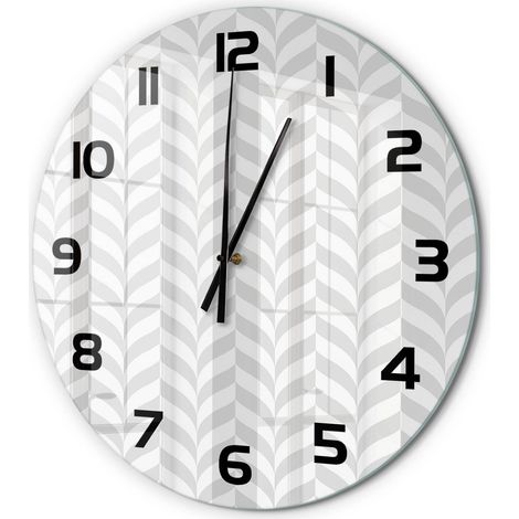 Horloge Murale Ronde Décoration Maison Verre Trempé Style Contemporain Arrière-plan géométrique fi 60 cm (1/5)