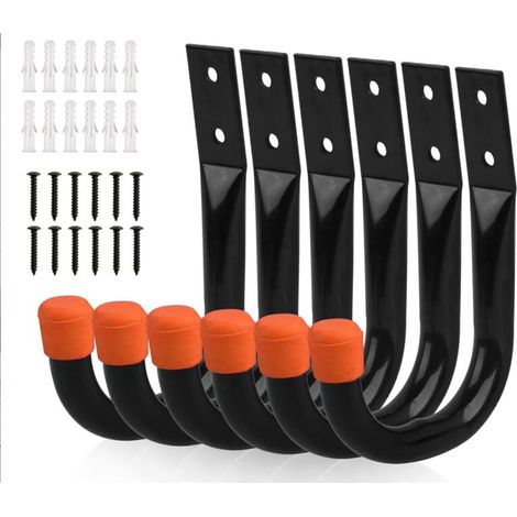 Crochets de rangement robustes pour garage, support mural universel, support mural en U, crochets à suspendre pour vélo, chaise, échelle, tuyau, outils, abri de jardin