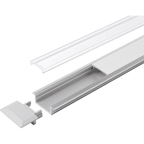 Profil aluminium leds channelline - Décor : Alu - Diffuseur : Opaque - HALEMEIER (1/4)