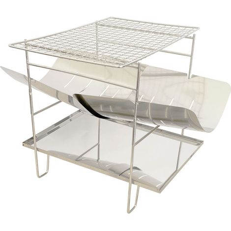 Foyer au charbon de bois Foyer de camping extérieur Grill BBQ pliable en acier inoxydable avec sac de transport pour camping randonnée trekking barbecue (1/5)