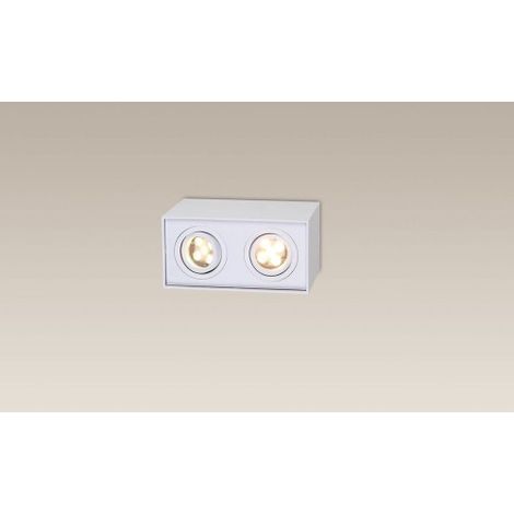 Spot plafond blanc double BASIC SQUARE 2xGU10 Maxlight