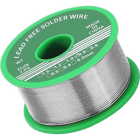 0.8 mm solder with flux, 50 g, lead-free solder with rosin core, solder wire for repairs and DIY projects with electrical and electronic components (1/5)