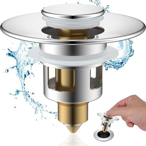 Tapón de desagüe universal emergente para lavabo, lavabo de baño, lavabo de cocina, filtro de desagüe antibloqueo y antiobstrucción, filtro de pelo antiolor para orificios de desagüe. (1/4)