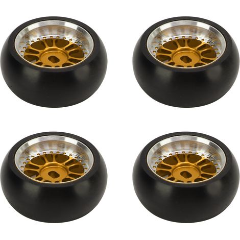 Set mit 4 RC-Driftreifen mit hoher Abriebfestigkeit, einfache Montage, für 1/28 RC-Autos (goldene Farbe). (1/5)
