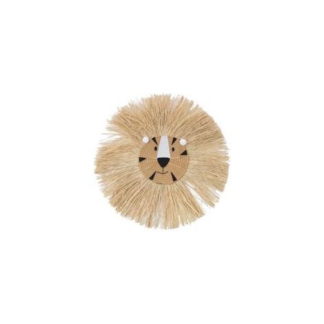 Handgeflochtener Stroh-Wandbehang mit Löwen- und Tigermotiv fürs Babyzimmer - 2-Crezuo (1/5)