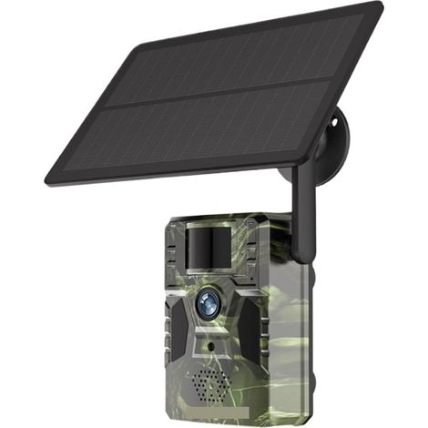 Caméra Faune Sauvage Caméra De Suivi des Sentiers Solaires 2K 4G, Détection Mouvement PIR 12mp, GPS Intégré, Vision Nocturne IR 15M, Étanche IP66, for La Faune Fiable Précise(4G Camera No Card) (1/5)