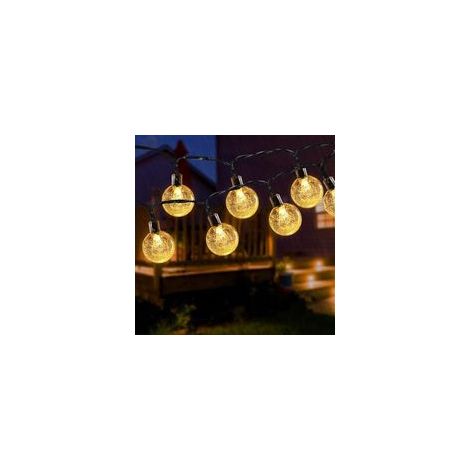 Luci a stringa solari per esterni, 50 LED, 8 modalità, luci decorative per interni/esterni con sfere di cristallo, impermeabili, ideali per giardino, feste, Natale, alberi, terrazze e angoli.