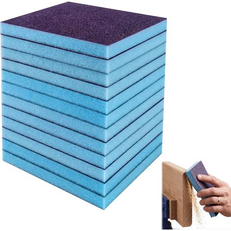 Lot de 12 éponges abrasives Double Face 6 Grains 120 à 800 Sec Humide (1/5)