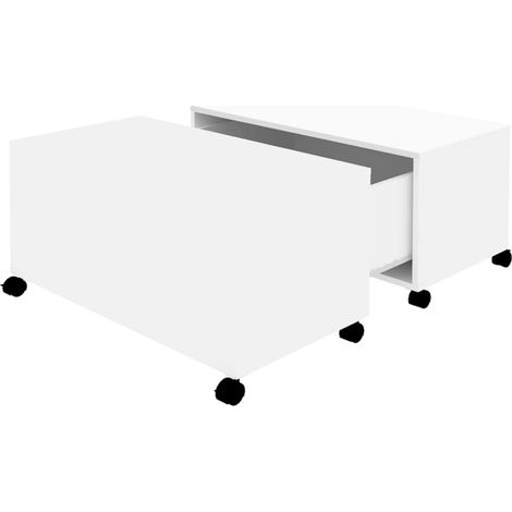 Maison Exclusive - Couchtisch Weiß 75x75x38 cm Holzwerkstoff