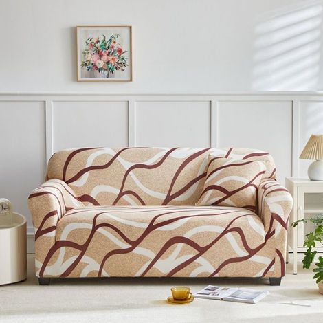HOUSSE DE CHAISE Double (110-160cm) Nordique, Antidérapante, Anti-poussière, Universelle 4 Saisons 45 (1/4)