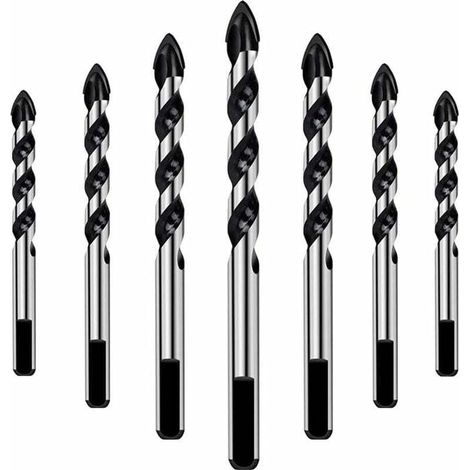 YMYNY 7-teiliges Bohrerset für Fliesen, Glas, Beton, Stein, Ziegel, Kacheln, Keramik und Spiegel (3 mm, 4 mm, 5 mm, 6 mm, 8 mm, 10 mm, 12 mm) (1/4)