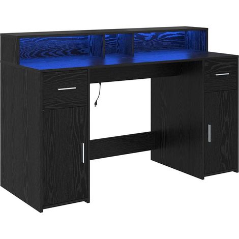 Maison Exclusive - Escritorio Roble negro 140 x 55 x 91 cm Madera