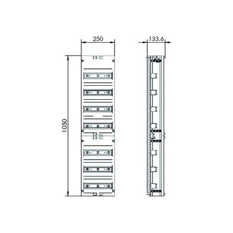 ABN VR17 CHAMP DE PUBLIPOSTAGE 12TE 7 X DIN 250 X 1050 X 140 MM AVEC N DE BORNES PE DE